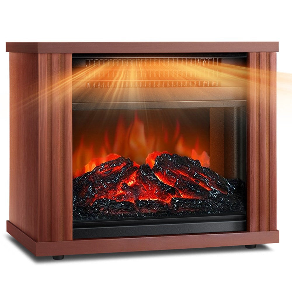 Portable electric fireplace stove heater with flame effect